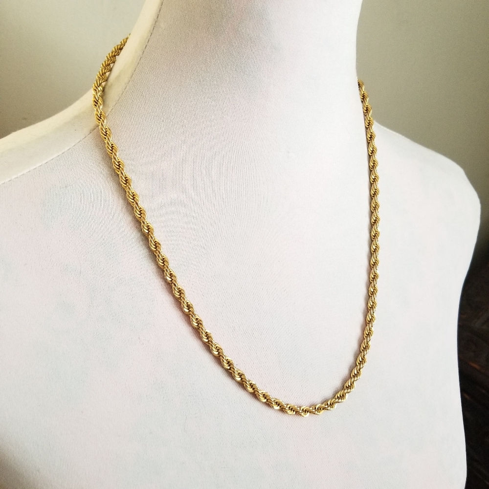 Relisted -Vintage rope chain gold tone metal - Picture 3 of 13